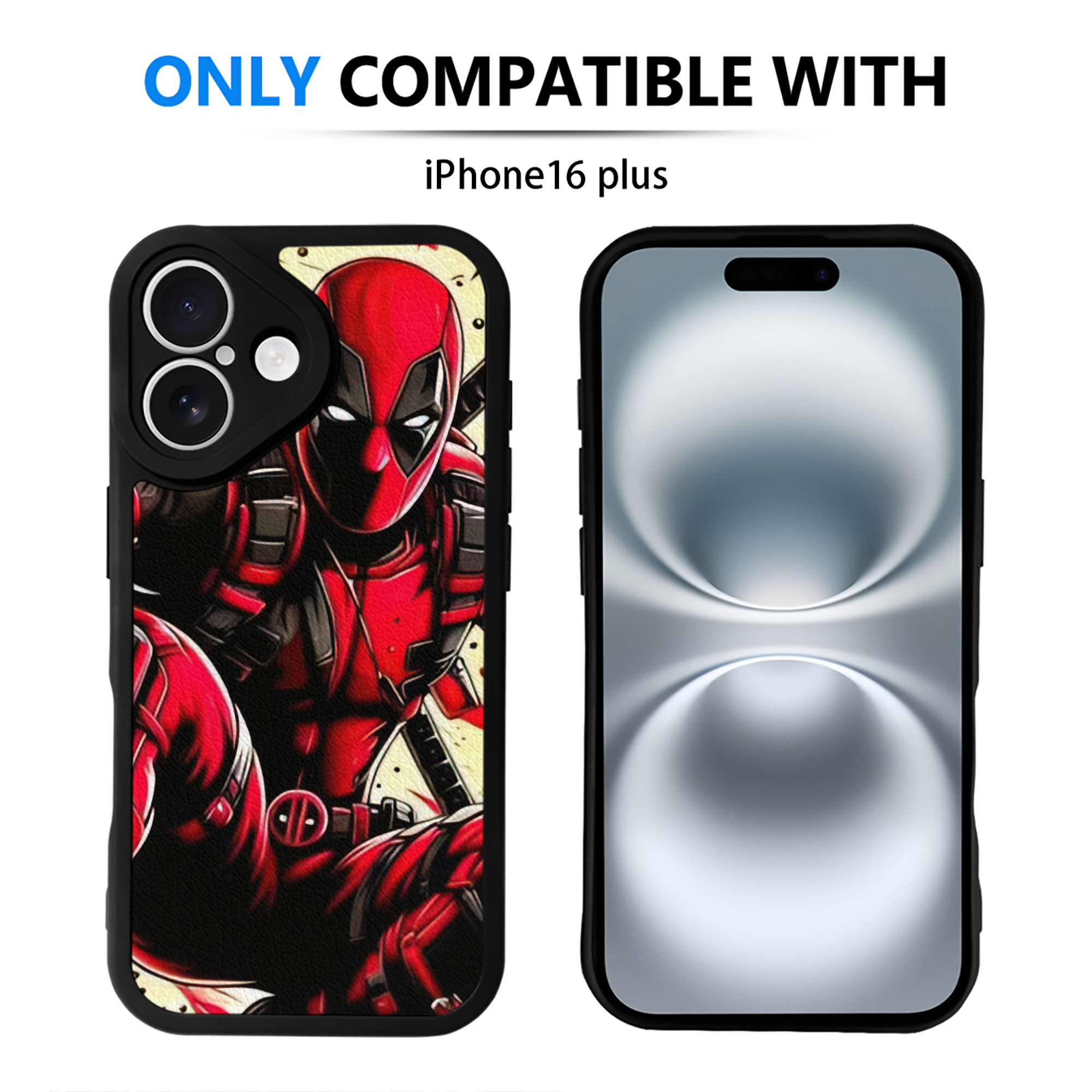 （画像用） Deadpool デッドプール 【iPhone 16シリーズ対応】シリコンスマホケース（レザー調） 材質：シリコン